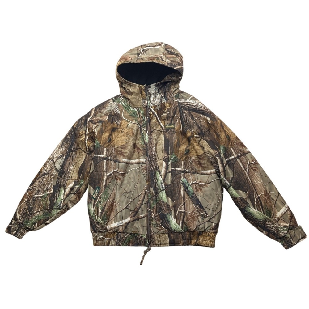 Gamehide Hunting Jacket Mens L Camo Insulated Hooded Full Zip K18 Real Tree